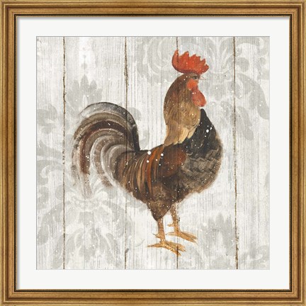 Framed Farm Friend III on Barn Board Print