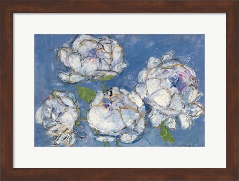 Framed Vase of Peonies Crop Print