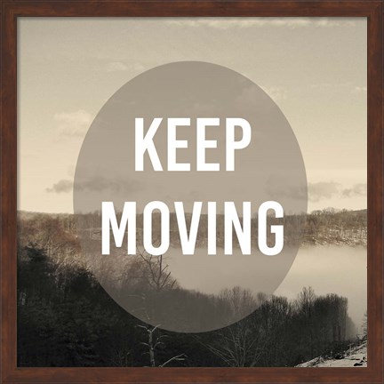 Framed Foggy Mountain Motivation II Print