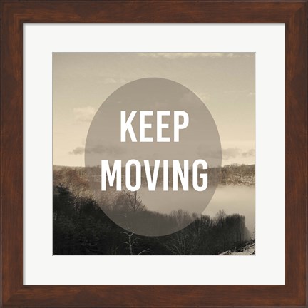 Framed Foggy Mountain Motivation II Print