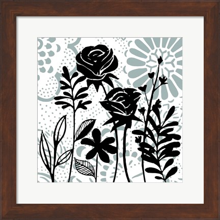 Framed Floral Mist I Print