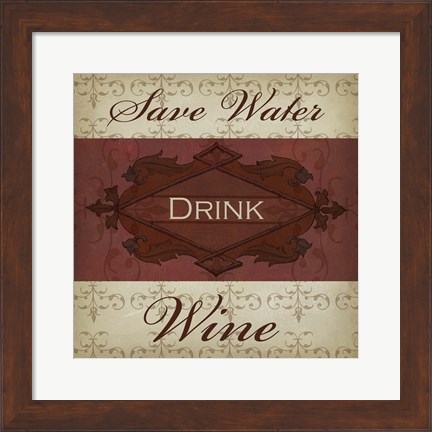 Framed Wine Phrases I Print
