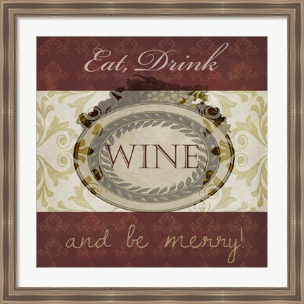 Framed Wine Phrases II Print