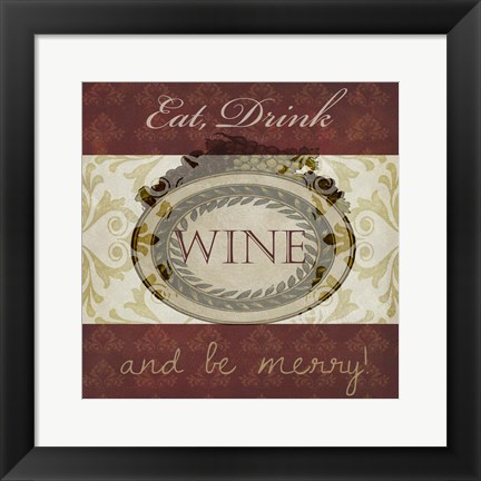 Framed Wine Phrases II Print