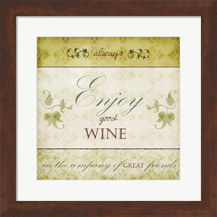 Framed Wine Phrases VI Print