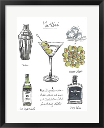 Framed Classic Cocktail - Martini Print