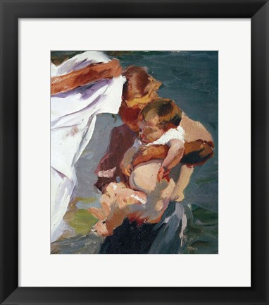 Framed Mother and Child after its Bath, 1916 Print