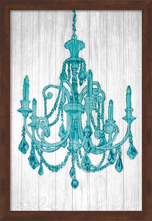 Framed Luxurious Lights III Turquoise Print