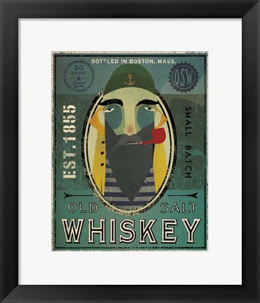 Framed Fisherman VII Old Salt Whiskey Print