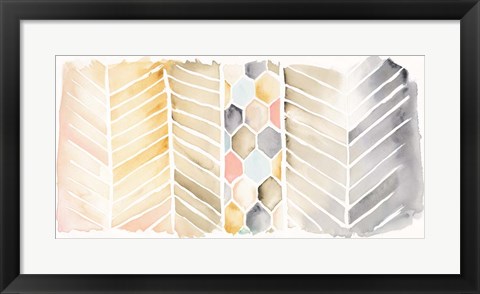 Framed Watercolor Chevron Print