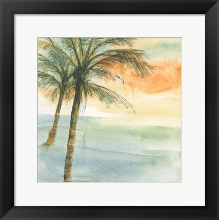 Framed Island Sunset I Print