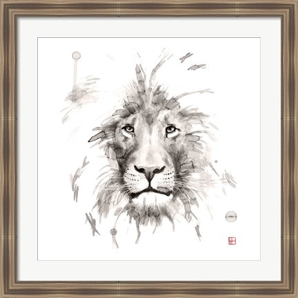 Framed Lion Print