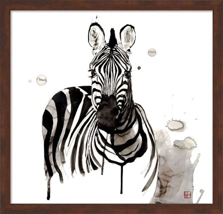 Framed Zebra I Print