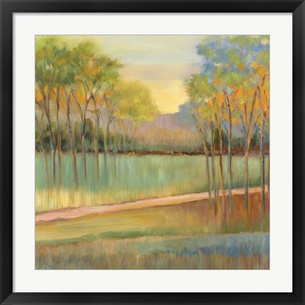 Framed Road Through Blue Fields Print