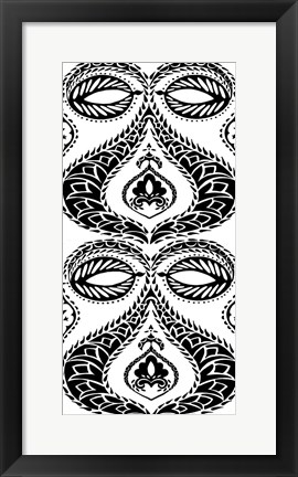 Framed B&amp;W Arabesque Panels I Print