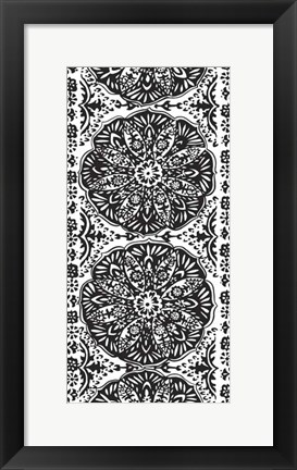 Framed B&amp;W Arabesque Panels III Print