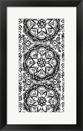 Framed B&amp;W Arabesque Panels IV Print