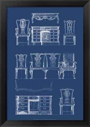 Framed Furniture Blueprint I Print