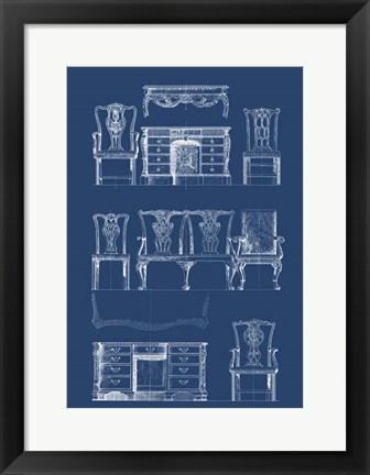 Framed Furniture Blueprint I Print