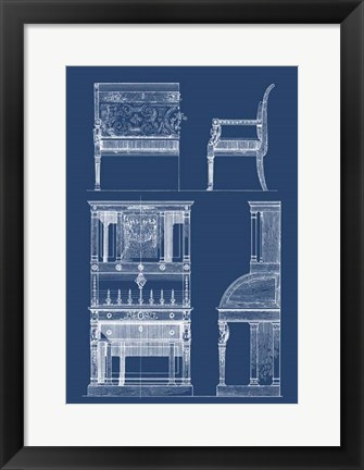 Framed Furniture Blueprint III Print