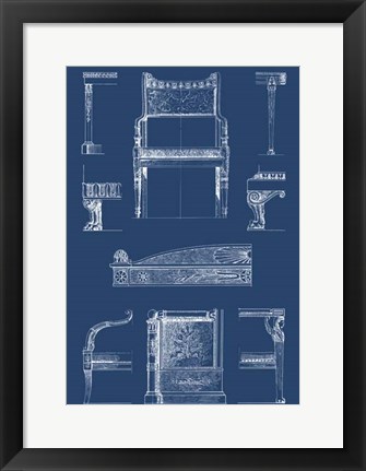 Framed Furniture Blueprint IV Print