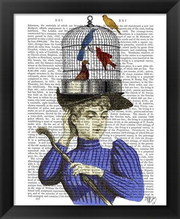 Framed Woman with Birdcage Hat Print