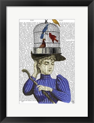 Framed Woman with Birdcage Hat Print