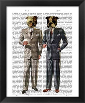 Framed Bulldogs in Suits Print