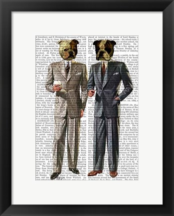 Framed Bulldogs in Suits Print