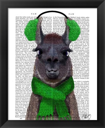 Framed Chilly Llama, Green Print