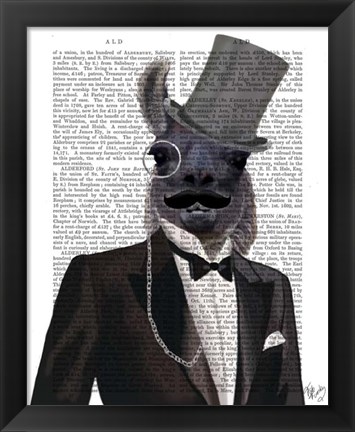 Framed Llama in Tuxedo Print