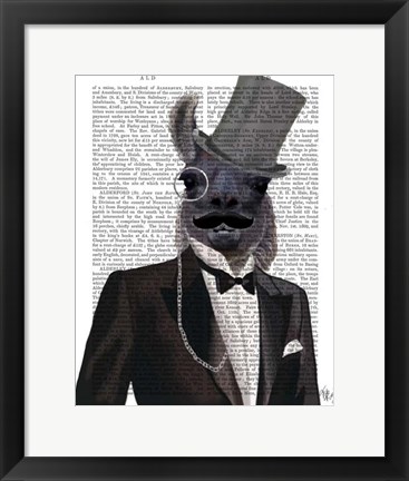 Framed Llama in Tuxedo Print