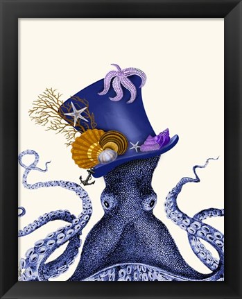 Framed Octopus Nautical Hat Print