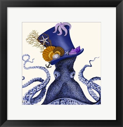 Framed Octopus Nautical Hat Print