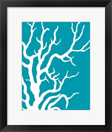 Framed Turquoise Coral Prints b Print