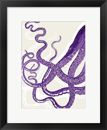 Framed Octopus Tentacles Purple And White Print