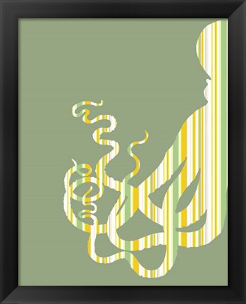 Framed Octopus Striped on Green Print