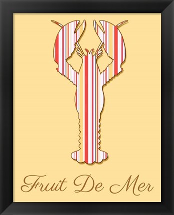 Framed Fruit De Mer Lobster on Lemon Print