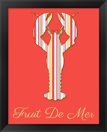 Framed Fruit De Mer Lobster on Coral Print