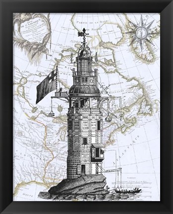 Framed Winstanley Eddystone Lighthouse Print