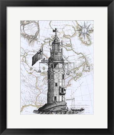 Framed Winstanley Eddystone Lighthouse Print