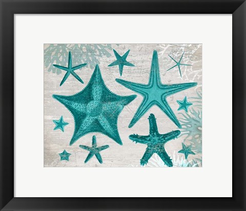 Framed Green Starfish Collection Print