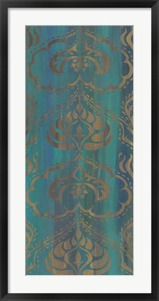 Framed Blue Arabesque II Print