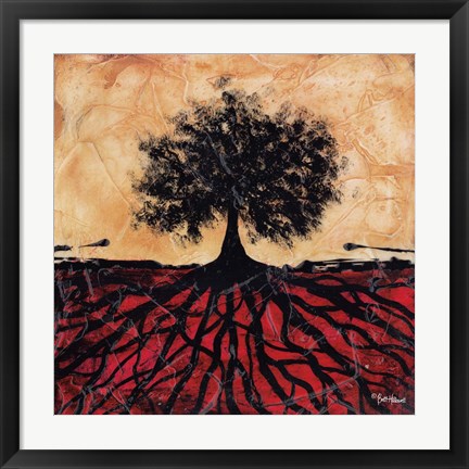 Framed Tree with Roots I Print