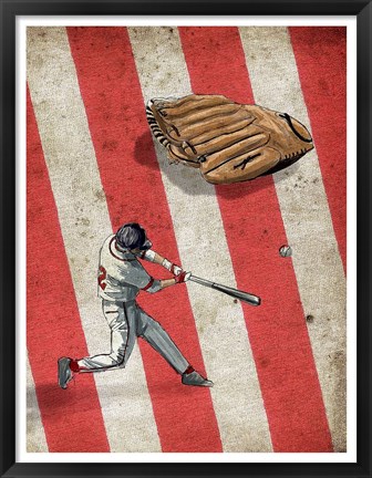 Framed Amercan Sports: Baseball 2 Print