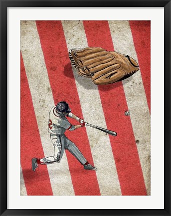 Framed Amercan Sports: Baseball 2 Print