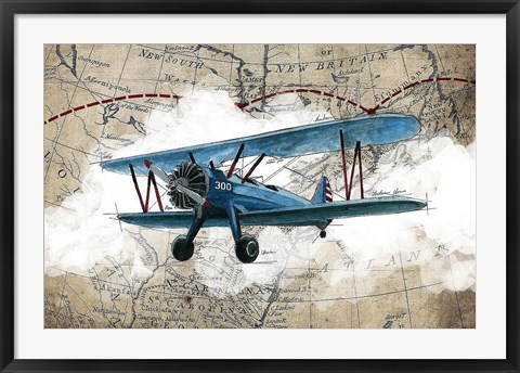 Framed Biplane 1 Print