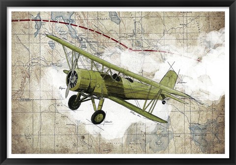 Framed Biplane 2 Print