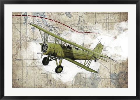 Framed Biplane 2 Print