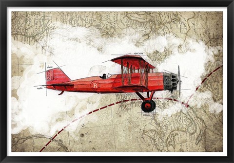 Framed Biplane 3 Print